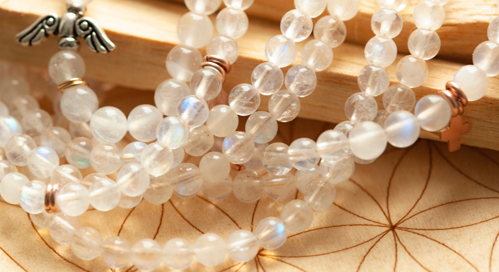 rainbow moonstone angel bracelet 