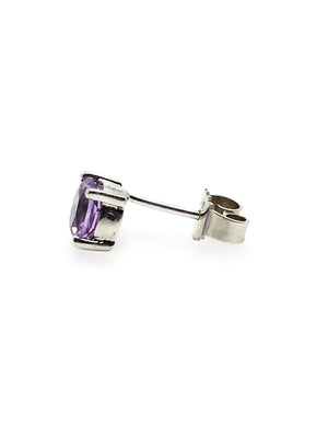 Healing Amethyst 925 Sterling Silver Rhodium Plated Purple Earring.  