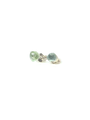 Blue Green Tourmaline Sterling Silver Earring