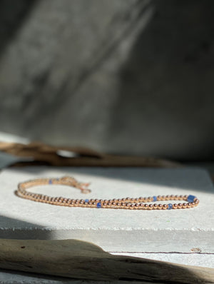 Rose Gold Kyanite Bracelet by Om.Theplacement 藍晶石