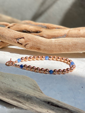 Rose Gold Kyanite Bracelet by OM.Theplacement 藍晶石