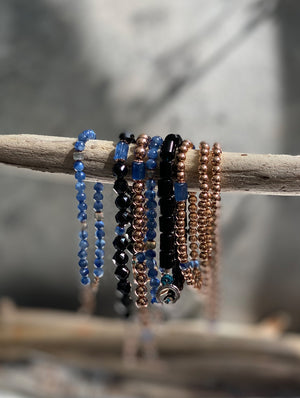 Rose Gold Kyanite Bracelet by Om.Theplacement 藍晶石