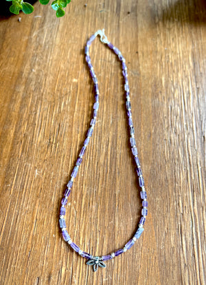 Amethyst Lotus Necklace